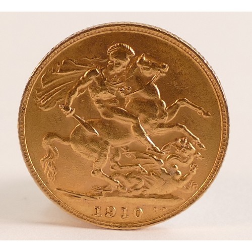 1797 - Edward VII Gold FULL Sovereign dated 1910.