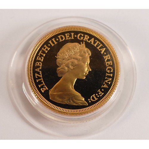 1801 - QEII 1980 FULL proof sovereign coin, in original capsule and case with certificate.