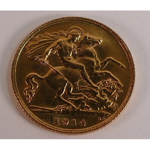 1804 - HALF sovereign 22ct gold coin, Edward VII 1914.