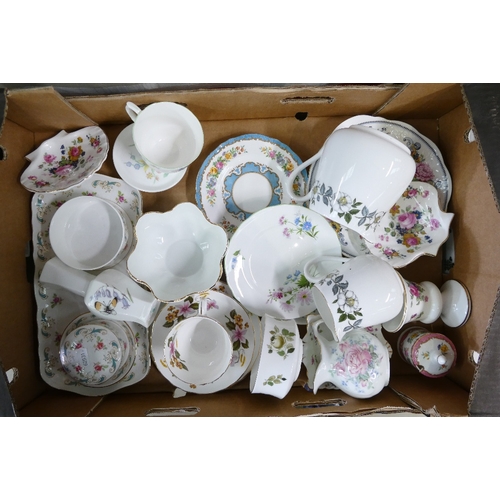 310A - Crown Staffordshire, A Collection of Teaware to include Cups, Saucers, Jug, Dishes etc. (1 Tray)