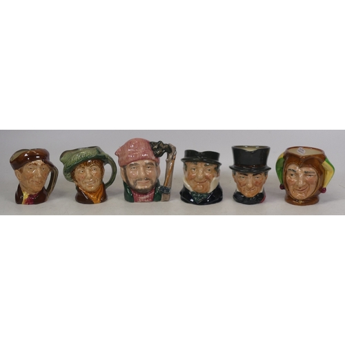 217 - Six Royal Doulton Character Toby Jugs to include 'John Peel', Jester', 'The Lumberjack', 'Captain Cu... 