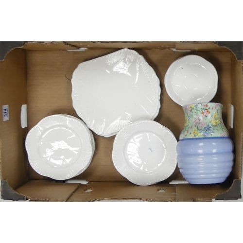 314 - Shelley Selection Of White China Part Tea Set To Include Sandwich Plates, Side Plates and Saucers  R... 