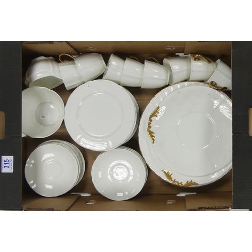 315 - Royal Doulton White China Part Tea Set To Include , Dinner Plates, Side Plates, Cups, Saucers, Milk ... 