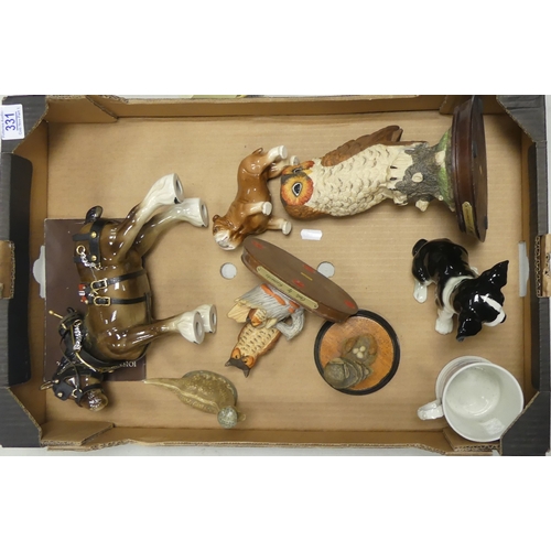 331 - Selection of Ceramics to include Beswick 'Loch Ness Monster' Beneagles Decanter, Sylvac Black & Whit... 