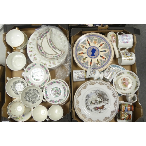 405 - A Mixed Collection of Ceramics including Wedgwood Calendar Plates, Kutani Crane Vase, Commemorative ... 