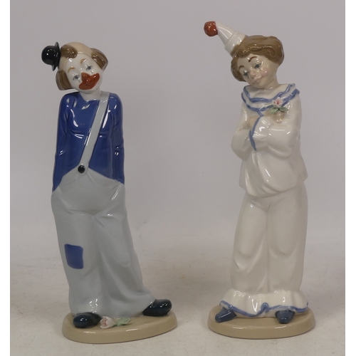 266 - Two Nadal Porcelain Clown Figurines 'Pjs Clown' and 'Blue Shirt Clown' (23cm H) (2)