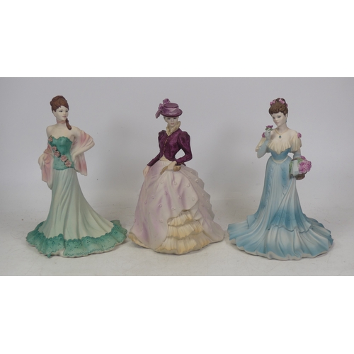 273 - Three Coalport 'Age of Elegance' Figurines to include 'Summer Fragrance', 'Hyde Park' and 'Richmond ... 