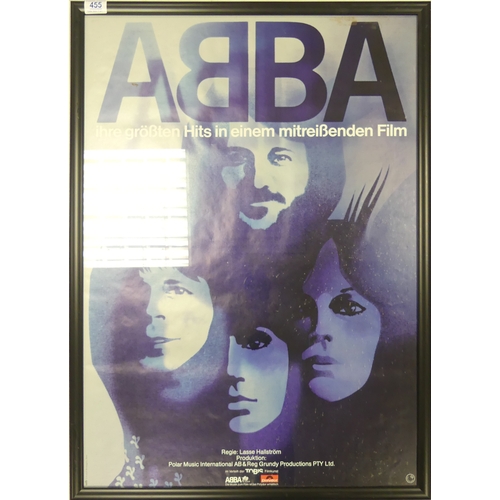 455 - A German Polar Muisic International Polydor ABBA Advertising Poster. In black frame. Size incl frame... 