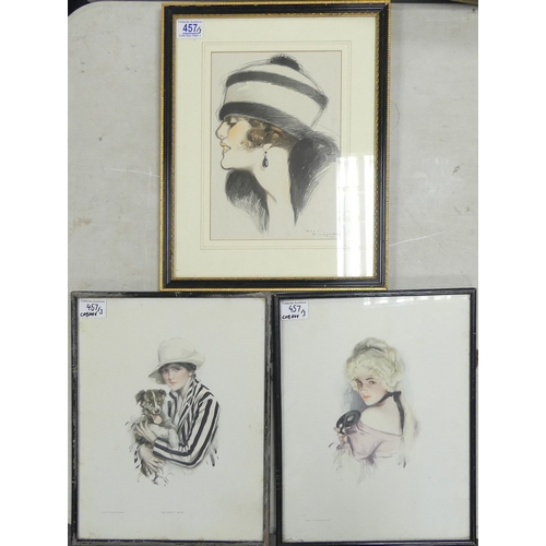 457 - Three Early Glamour/Fashion Prints including two cosmopolitan magazine prints and one after Rene Vin... 