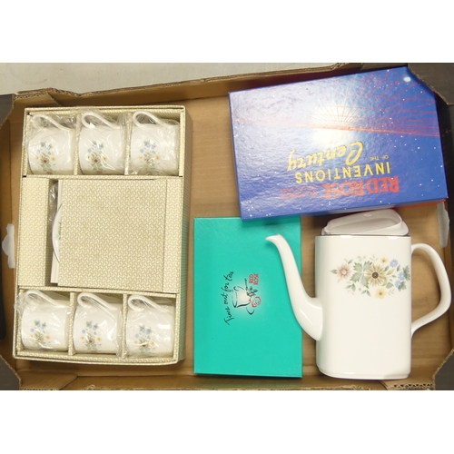 540 - Royal Doulton 'Pastorale' Tea Pot with Six Tea Cups and Saucer's Boxed. Three Boxed sets of Red Rose... 