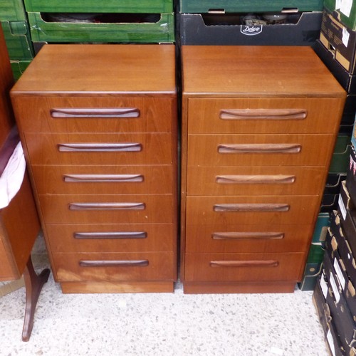 661 - Mid Century G Plan Teak Pair of Tallboy Chest of 6 Drawers
Height 100cm (2)