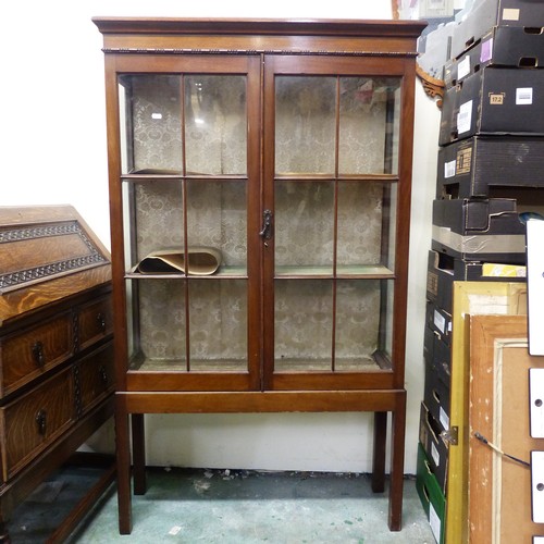 665 - Edwardian Display Cabinet with lined interior and 3 shelves 
Height 152cm