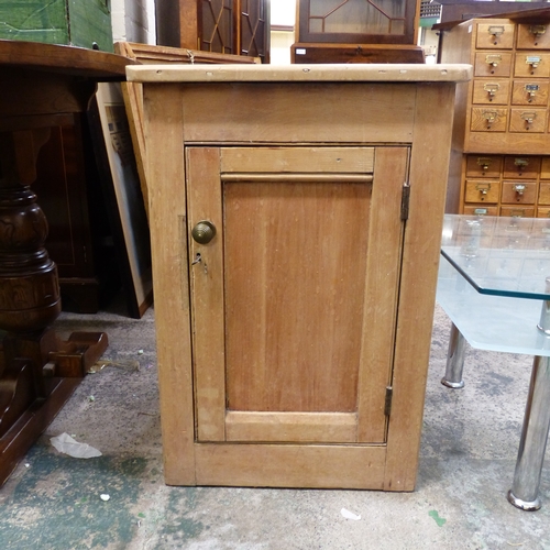 671 - Single Pine Cupboard with internal shelf 
Height 73cm approx