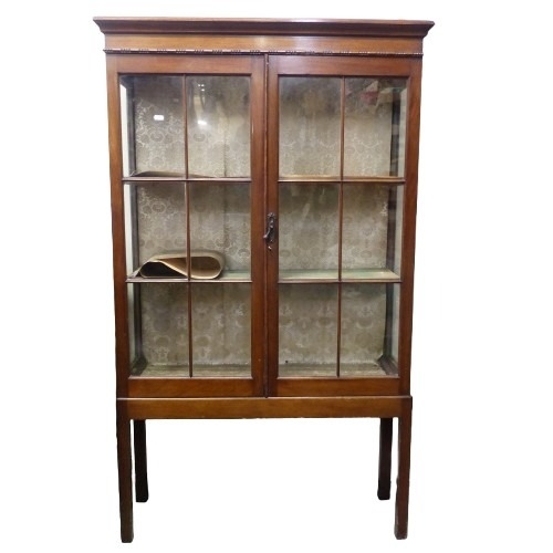 665 - Edwardian Display Cabinet with lined interior and 3 shelves 
Height 152cm