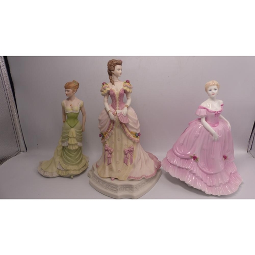 51 - Three Coalport Lady Figures to include Turn of the Century Evening Ball, Leonie and Age of Elegance ... 