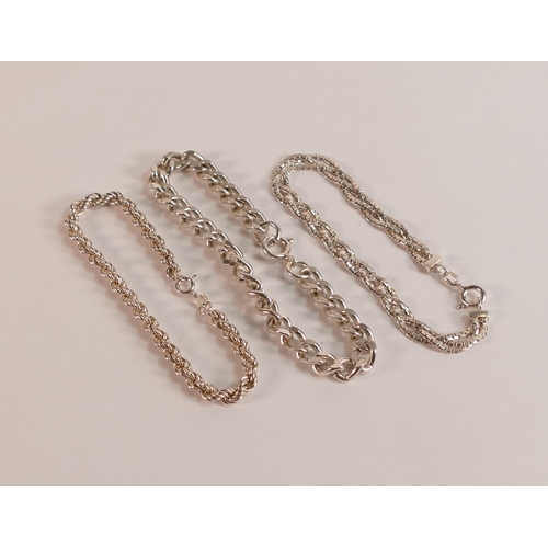 711 - Three quality Silver bracelets, 39.5g.