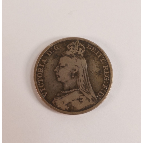 749 - Silver Crown dated 1889, 27.5g.