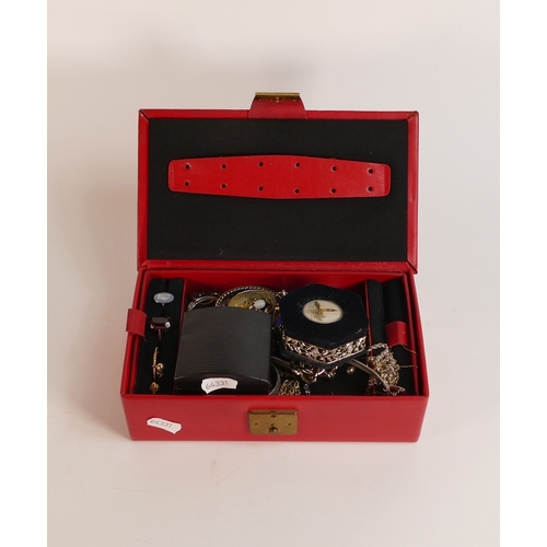 751 - A collection of costume jewellery including pair 9ct gold cubic zirconia earrings, watches, beads, n... 