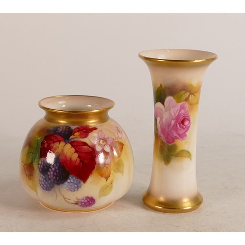 12 - Royal Worcester vase decorated with autumnal fruit and leaves by Kitty Blake H158 together with a sp... 