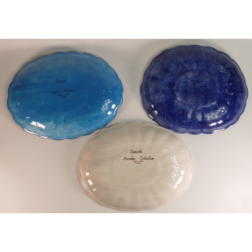 21 - Five Frank Brookes USA Studio design Sealife themed serving platters, length: approx. 36cm. Frank Br... 