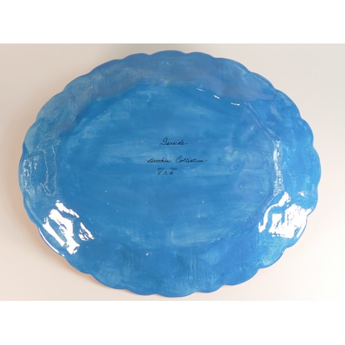 22 - A Large Frank Brookes USA Studio design twin handled Sealion and Shell platter, length: 47cm. Frank ... 