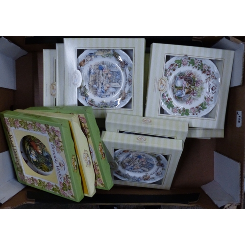 113 - Royal Doulton, Thirteen Boxed Brambly Hedge Collectors Plates (1 Tray)