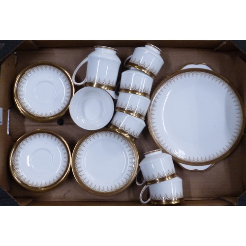 590 - Paragon, Athena Pattern 21-piece Teaset including Bread Plate, Six Trios, Milk Jug and Sugar Bowl (1... 