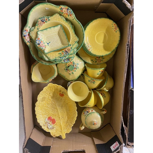 503 - A Collection of Crown Devon Floral Moulded Tea and Dinner ware to include Tea Trios, Side Plates, Mi... 