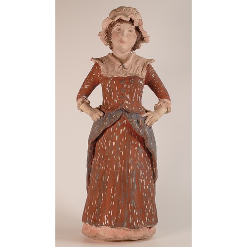 47 - Isabella Pope, Studio Pottery figure of a Country Girl. Pope was a Master Potter and teacher who cre... 