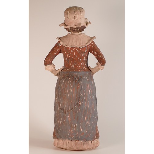 47 - Isabella Pope, Studio Pottery figure of a Country Girl. Pope was a Master Potter and teacher who cre... 