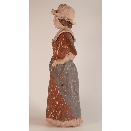 47 - Isabella Pope, Studio Pottery figure of a Country Girl. Pope was a Master Potter and teacher who cre... 