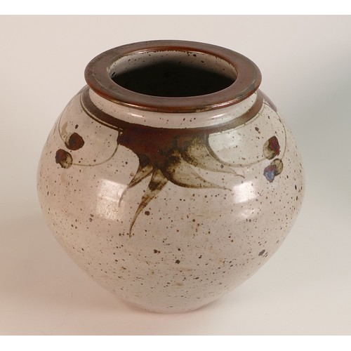 48 - Derek Clarkson (1928-2013), Studio Pottery vase decorated with stylised foliate forms. Impressed mar... 