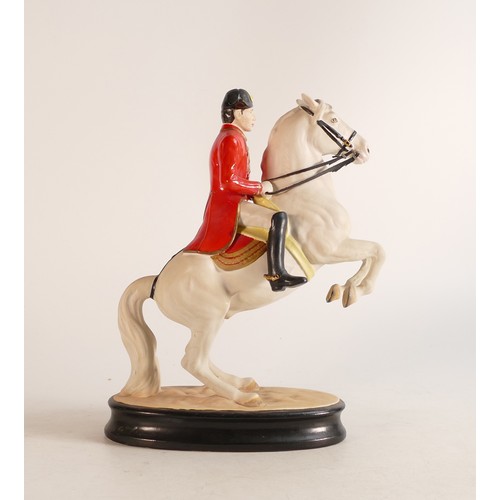 60 - Beswick Lipizzaner with rider 2467, second version, jacket overpainted with unusual red matt glaze.