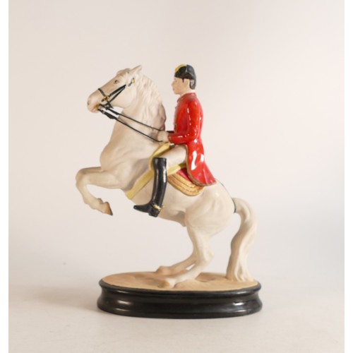 60 - Beswick Lipizzaner with rider 2467, second version, jacket overpainted with unusual red matt glaze.