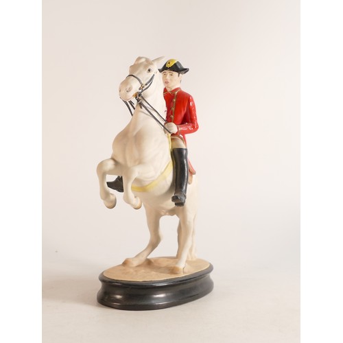 60 - Beswick Lipizzaner with rider 2467, second version, jacket overpainted with unusual red matt glaze.