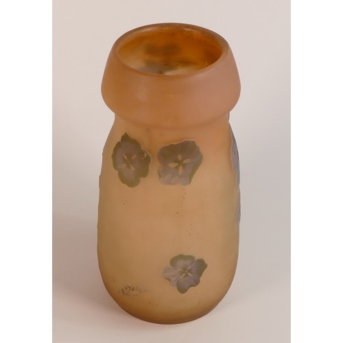 65 - Emile Galle (1846-1904) Apple Blossom Cameo glass vase. Mourning star signature noted to lower secti... 