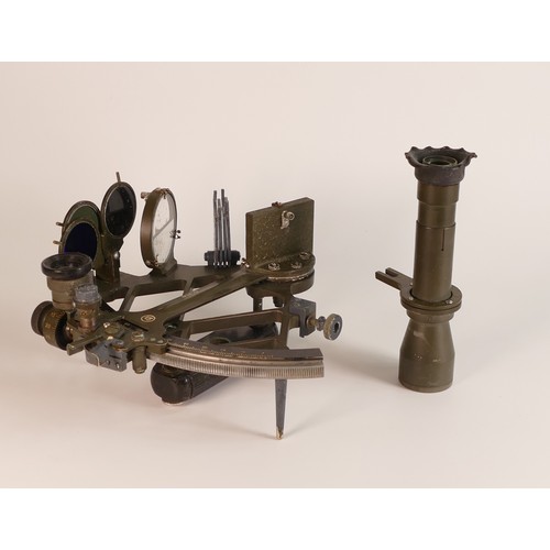 676 - WWII Russian Navy Sextant, K6 in original box with various lenses, 20 x 29 x 29cm.