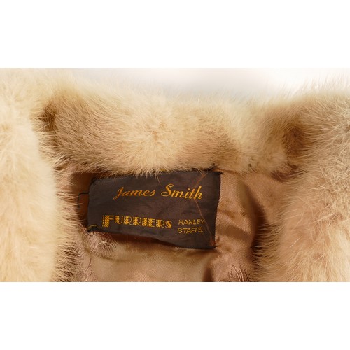 680 - James Smith Furriers, Hanley pastel mink ladies jacket, approx size 8/10 together with mink fur stol... 