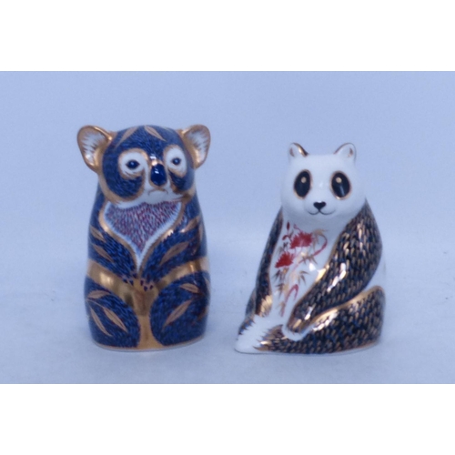 520 - Royal Crown Derby, Koala and Panda Paperweights (2)