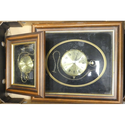 630 - Two Wall Mounted Quartz Picture Clocks, smaller one by Ken Broadbent Collage (45cm L 39cm W) (2)