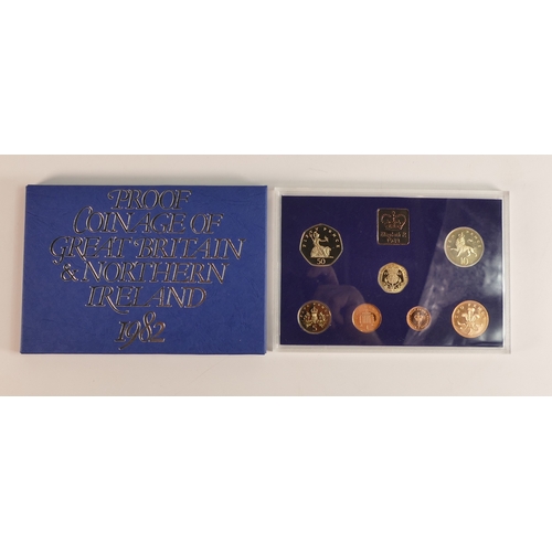 660 - A collection of proof coins sets , The Coinage of Great Britain 19801981 and 1982. (3)