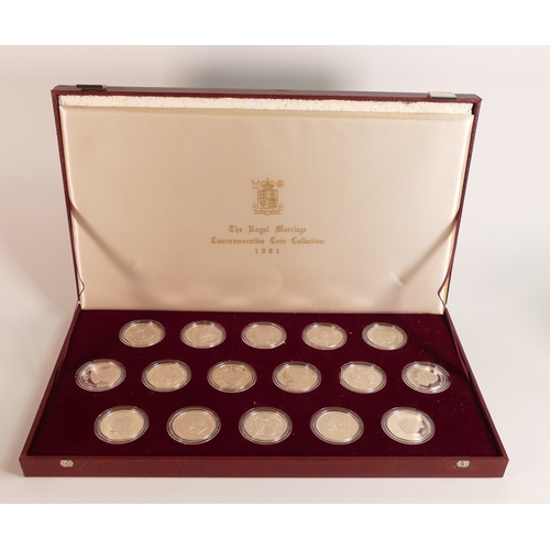 663 - Royal Mint set of coins The Marriage Commemorative Coin Collection 1981, 16 encapsulated silver Crow... 