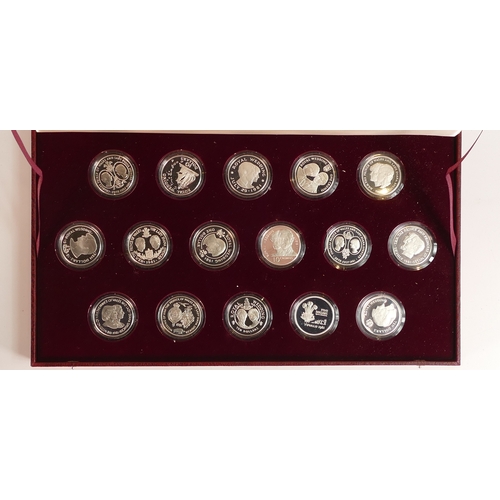 663 - Royal Mint set of coins The Marriage Commemorative Coin Collection 1981, 16 encapsulated silver Crow... 