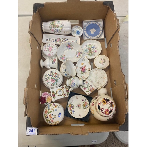 341 - Selection of mixed China to include Royal Albert 'Old Country Rose' Small Mantle Clock, Flower Fanci... 