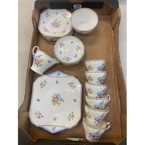 350 - Shelley Fine Bone China (0230)  Part Tea Set to include One Handled Sandwich Plate, Six Side Plates,... 