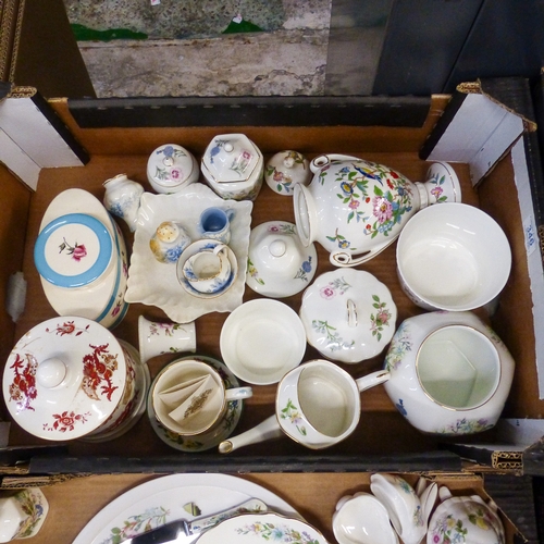 346 - Selection of Ceramics to include Aynsley 'Pembroke' Lidded Urn, 'Wild Rose' Lidded Trinket Box and W... 