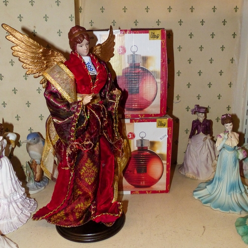 399 - Christmas Angel Height 40cm also Two Light Up Giant Baubles(3)