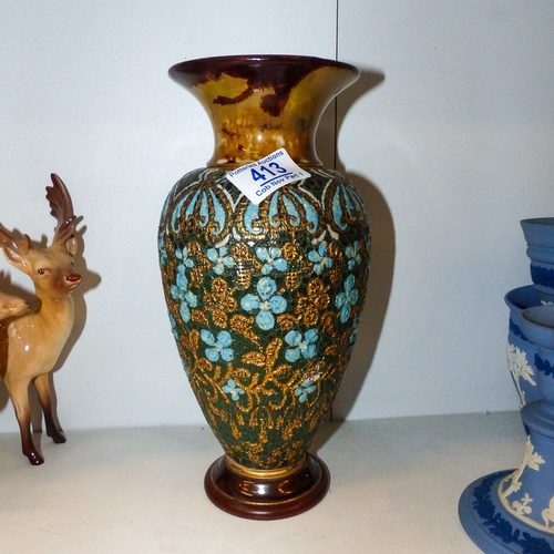 413 - Royal Doulton Lambeth Decorative Vase 26cm Tall