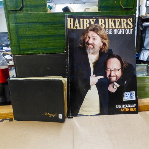 418 - Signed Hairy Bikers Tour Programme and Cook Book Also an Autograph Book Signatures to Include Pat Ph... 