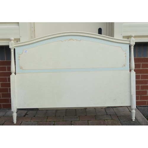 653A - French Style Headboard in Cream and light Blue.